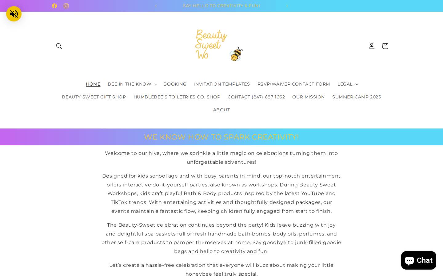 beautysweetworkshop.com homepage screenshot
