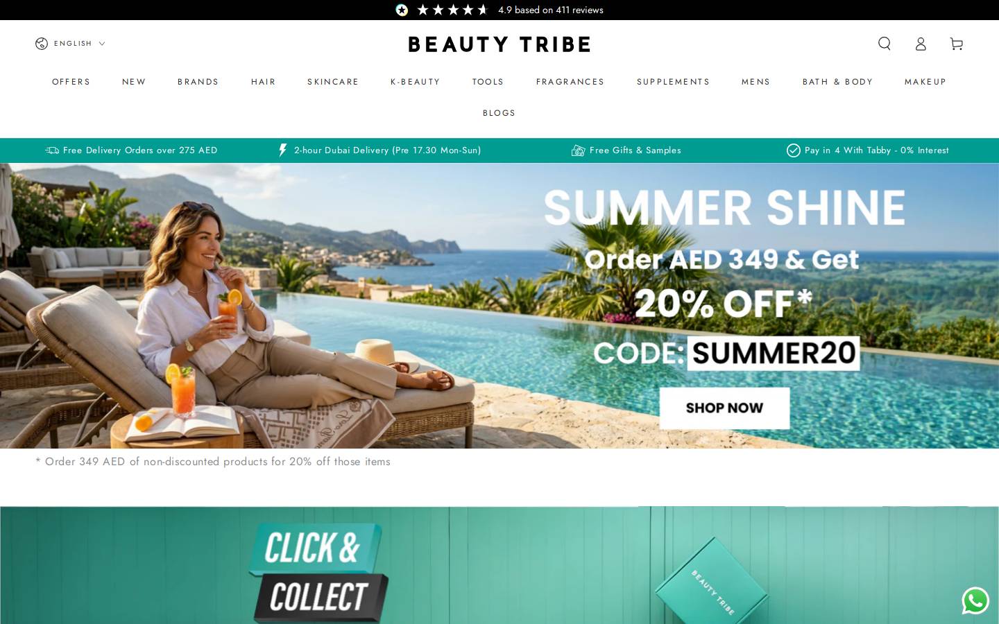 beautytribe.com homepage screenshot