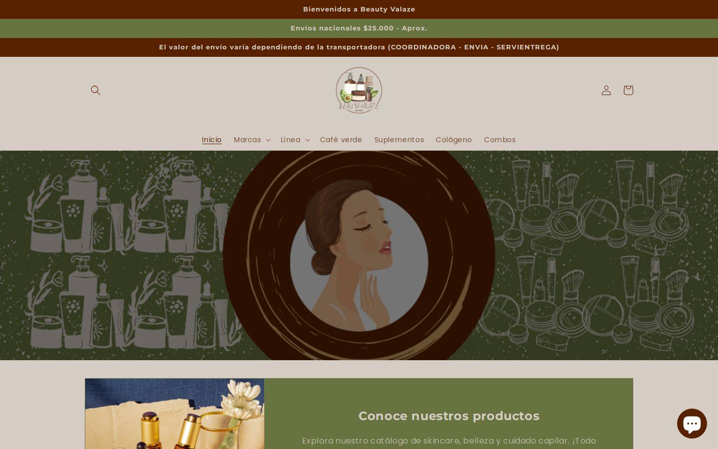 beautyvalaze.com homepage screenshot