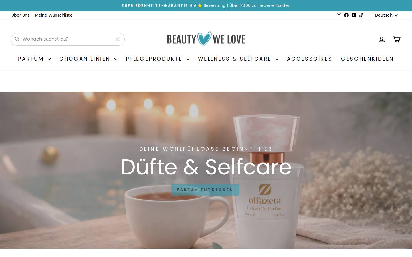 beautywelove.ch homepage screenshot