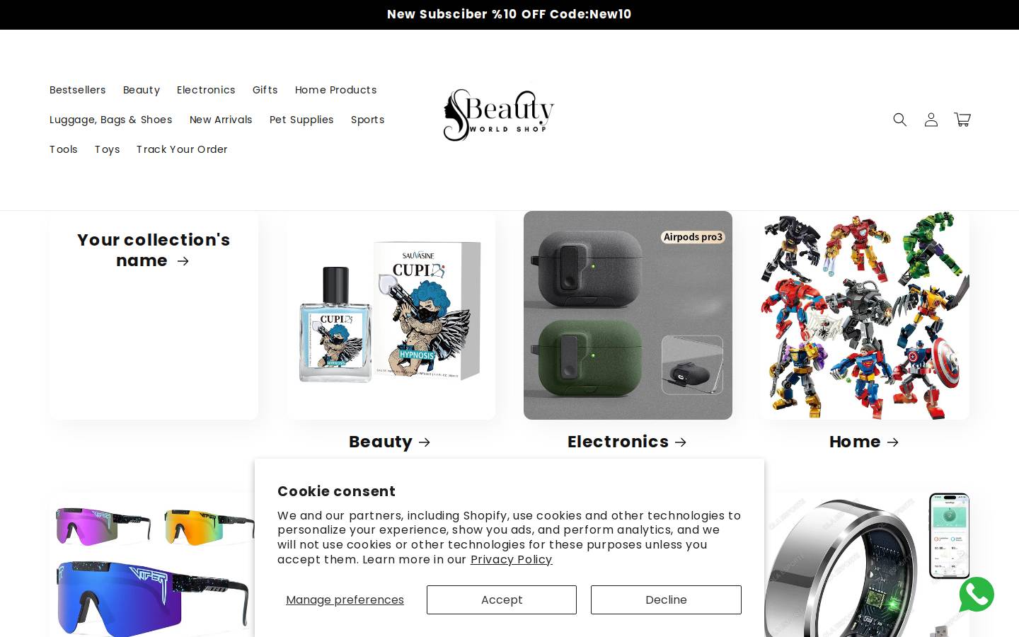 beautyworldshop.com homepage screenshot