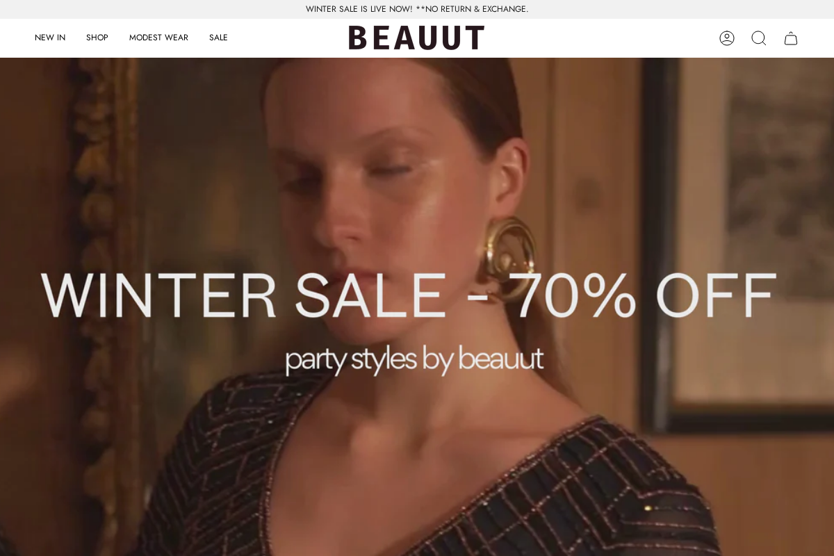 BEAUUT homepage screenshot