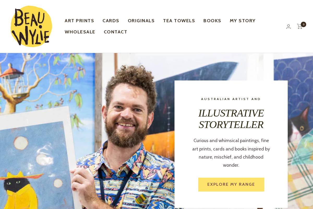 Beau Wylie Art homepage screenshot