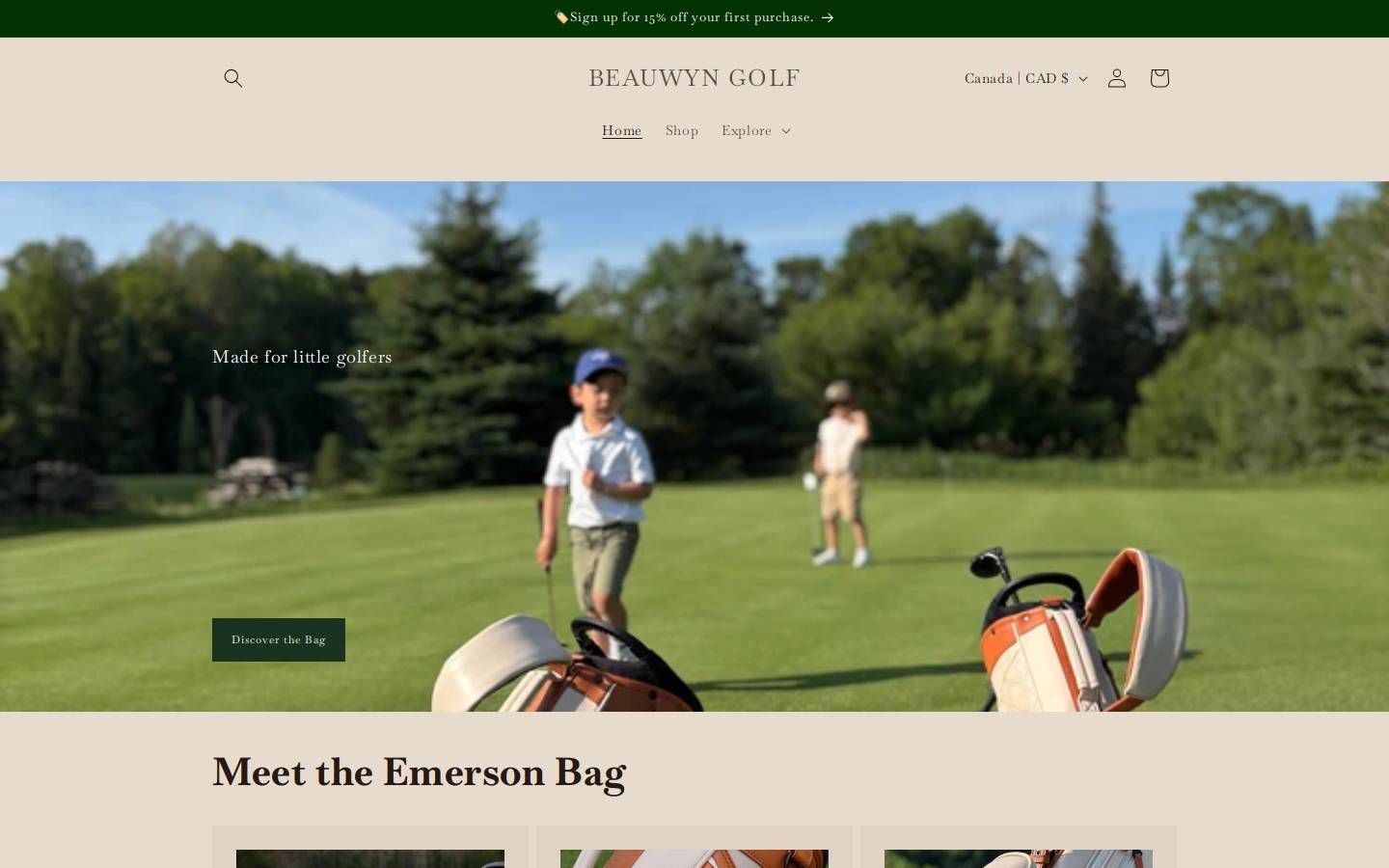 beauwyngolf.com homepage screenshot