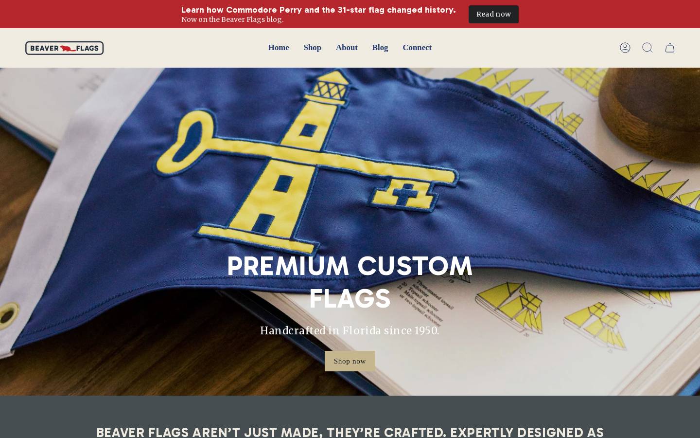beaverflags.com homepage screenshot