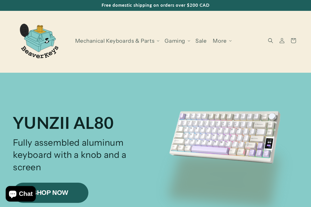 Beaverkeys homepage screenshot