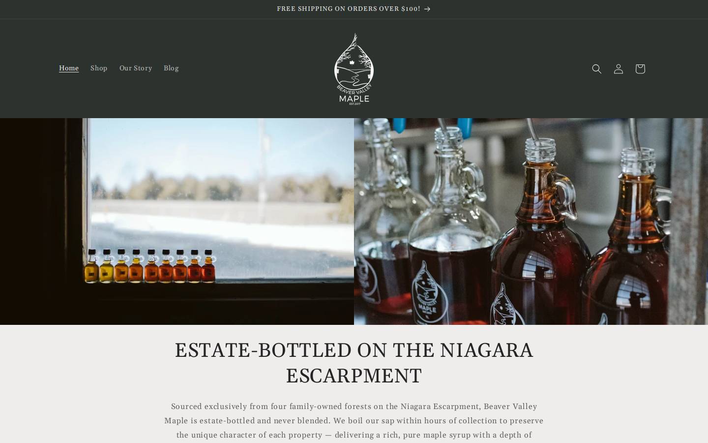 beavervalleymaple.ca homepage screenshot
