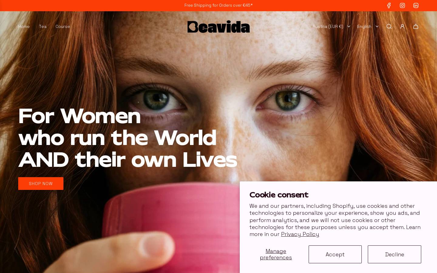 beavida.com homepage screenshot
