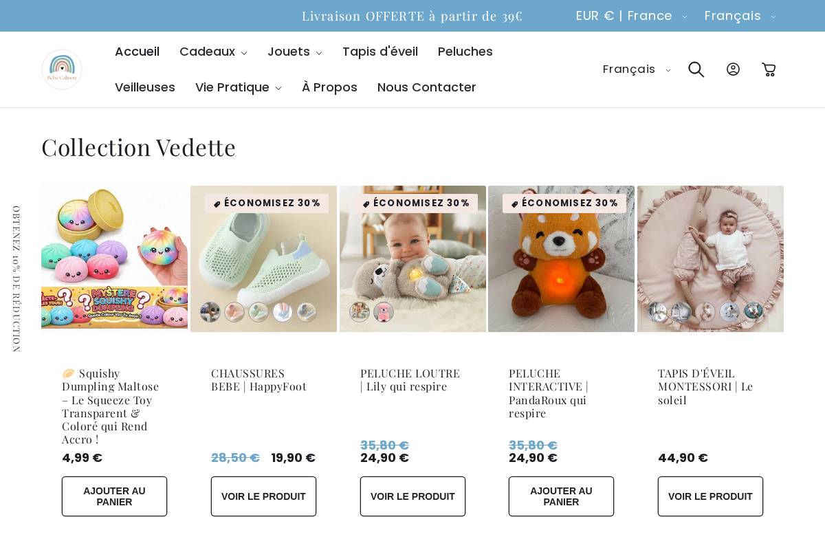 Bébé Calinou homepage screenshot
