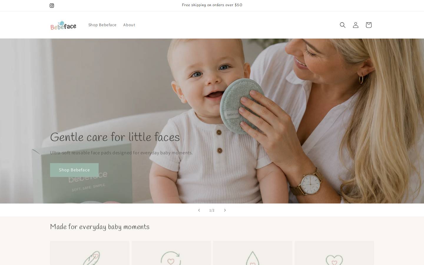 bebeface.ca homepage screenshot