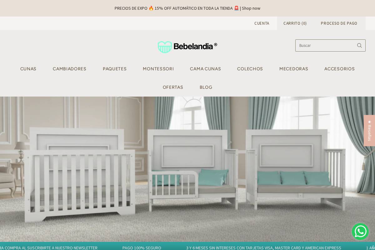 bebelandia.mx homepage screenshot