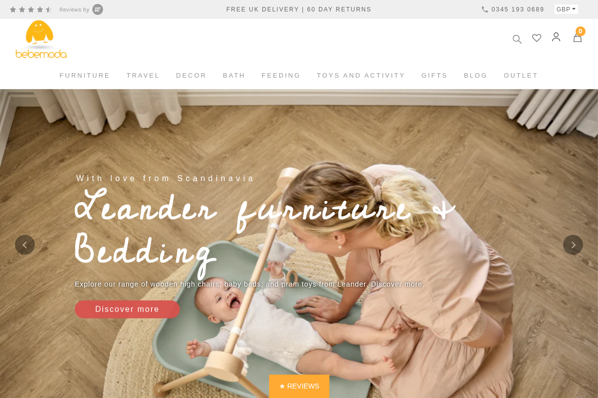 Bebemoda homepage screenshot