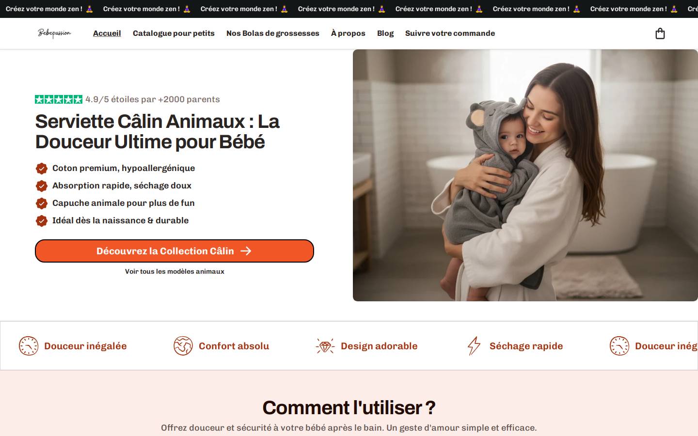 Bebepassion homepage screenshot