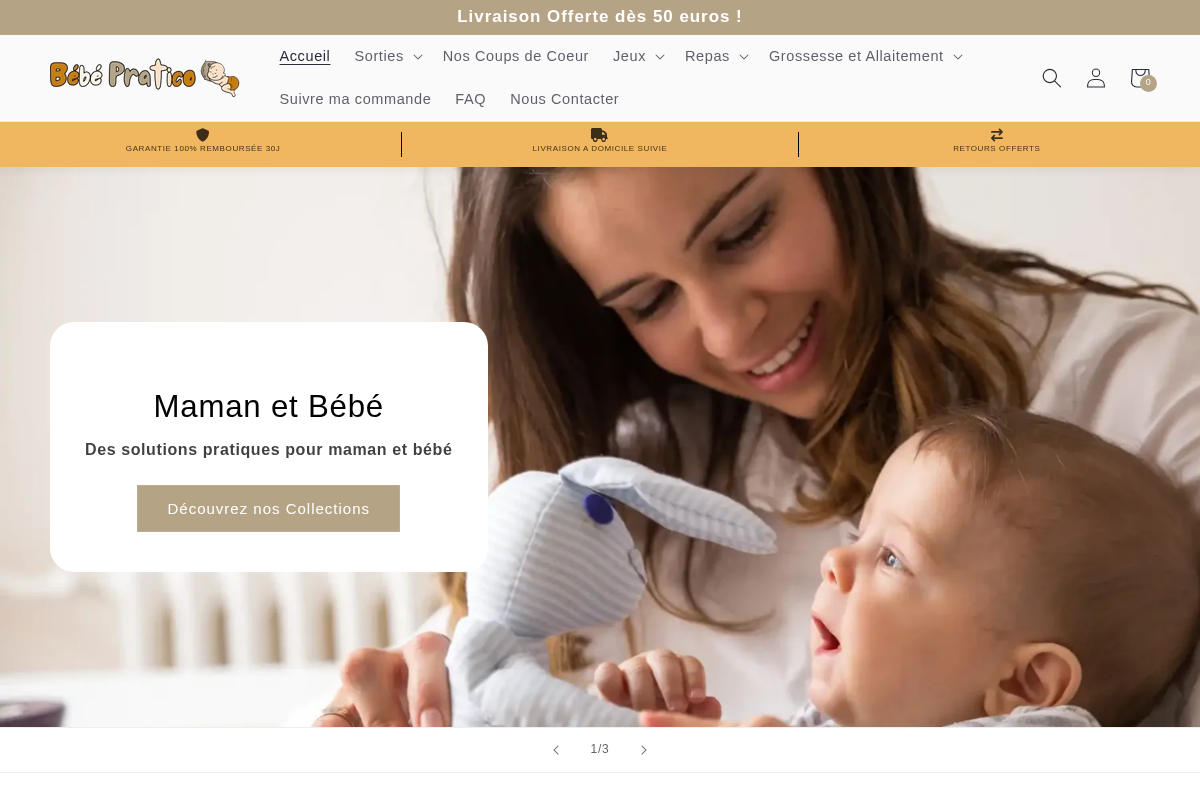 Bébé Pratico homepage screenshot