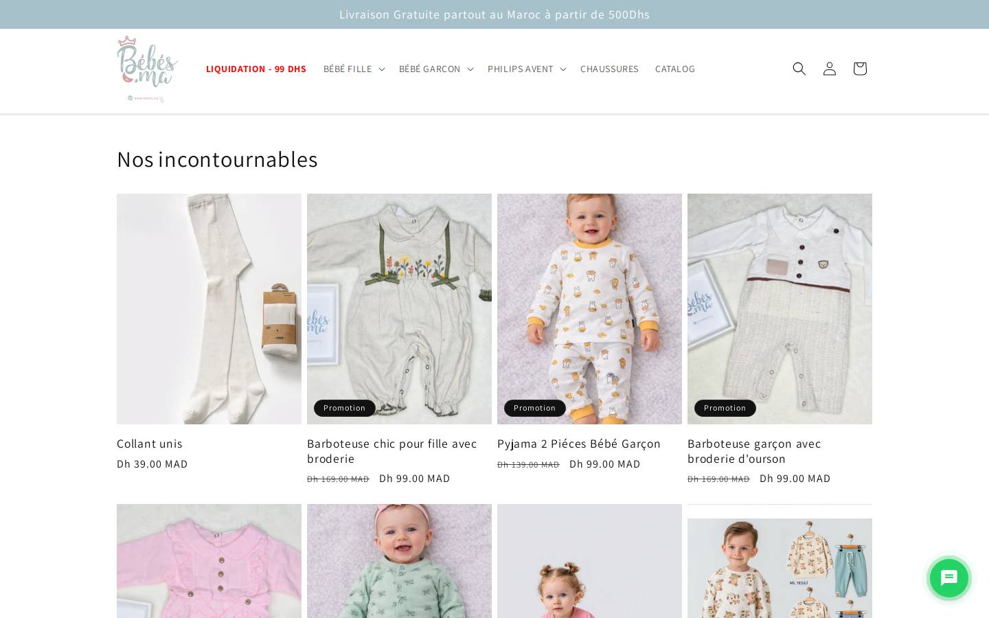 bebes.ma homepage screenshot