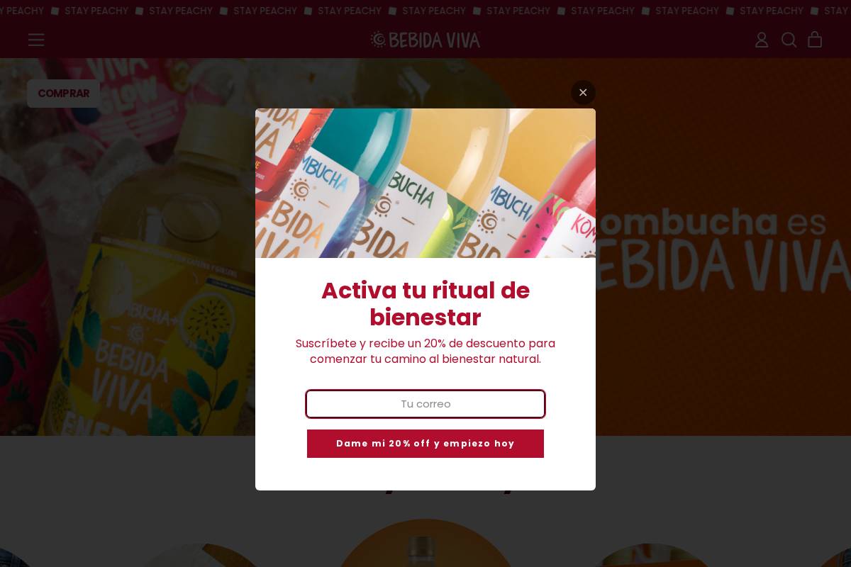 bebidaviva.mx homepage screenshot