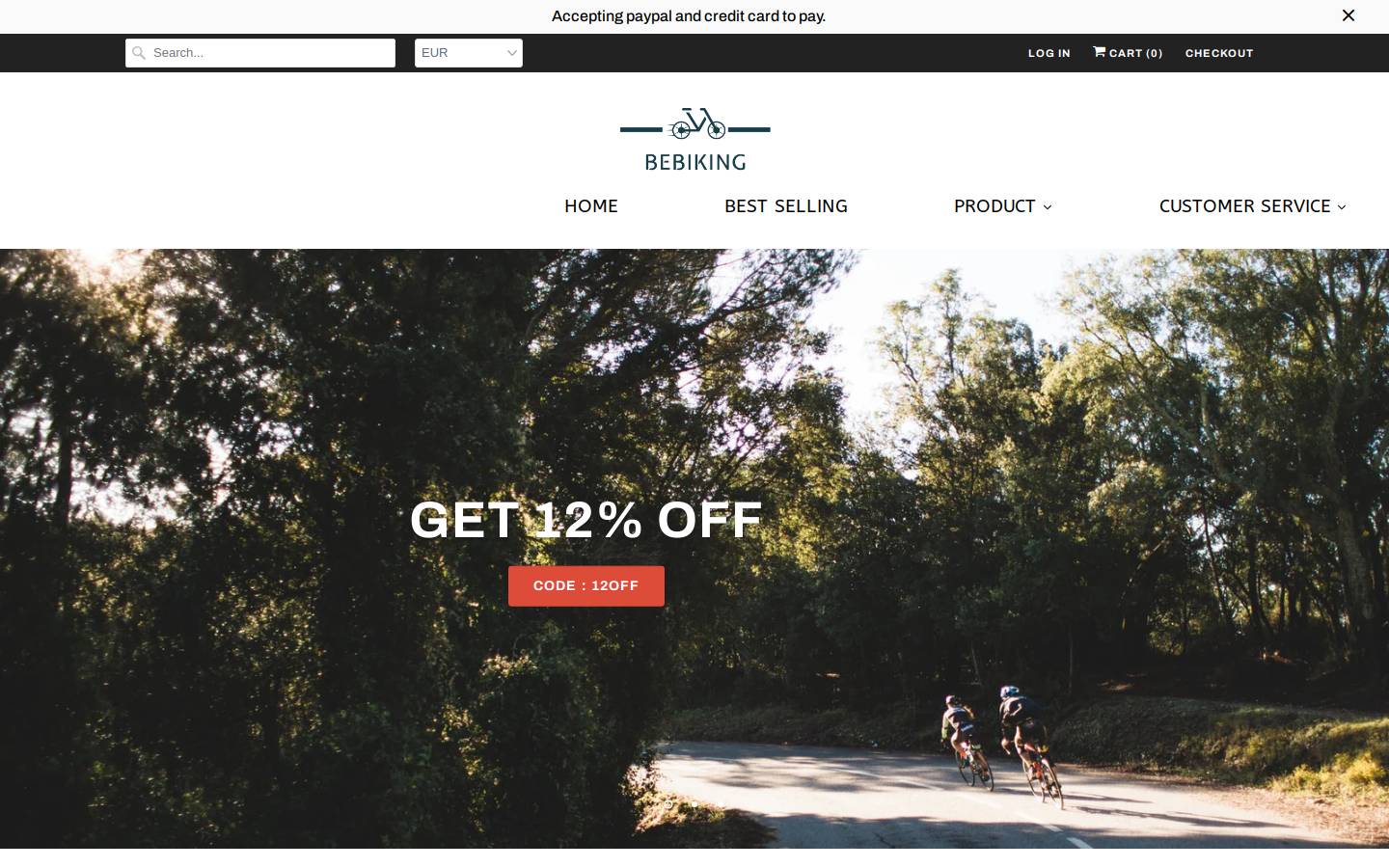 bebiking.com homepage screenshot