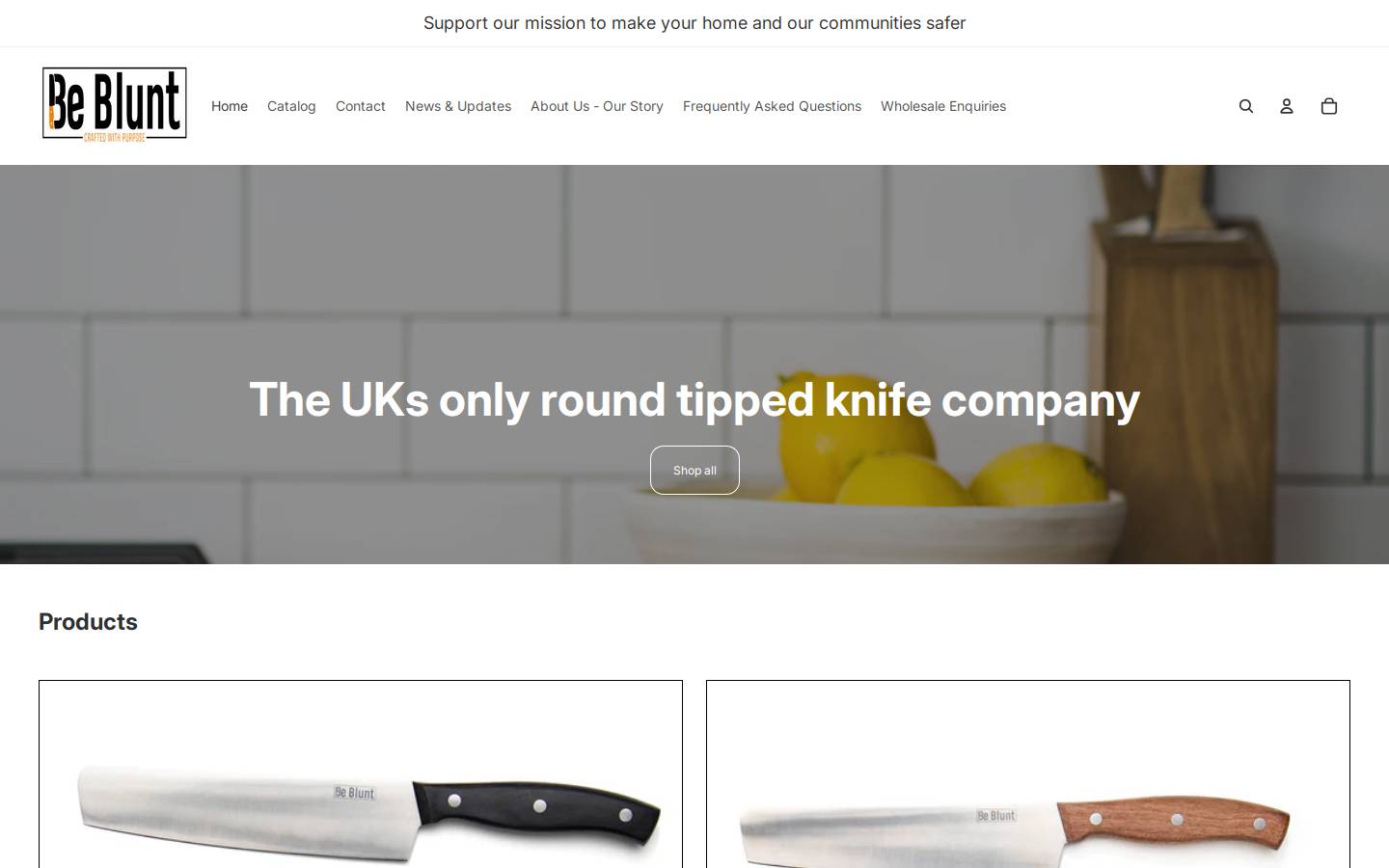 beblunt.co.uk homepage screenshot