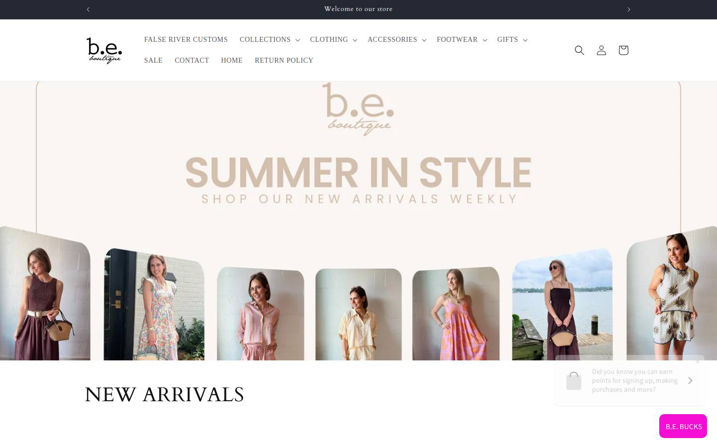 beboutique-nr.com homepage screenshot