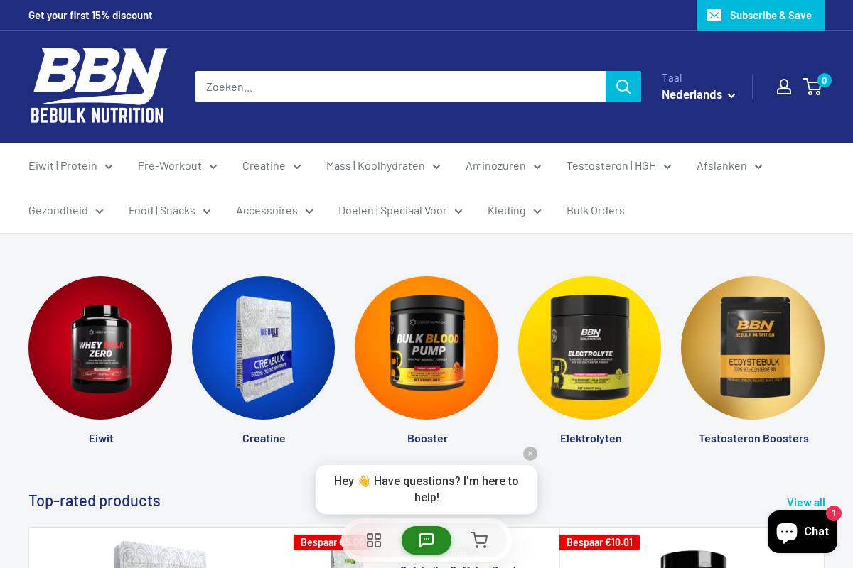 BeBulk Nutrition homepage screenshot