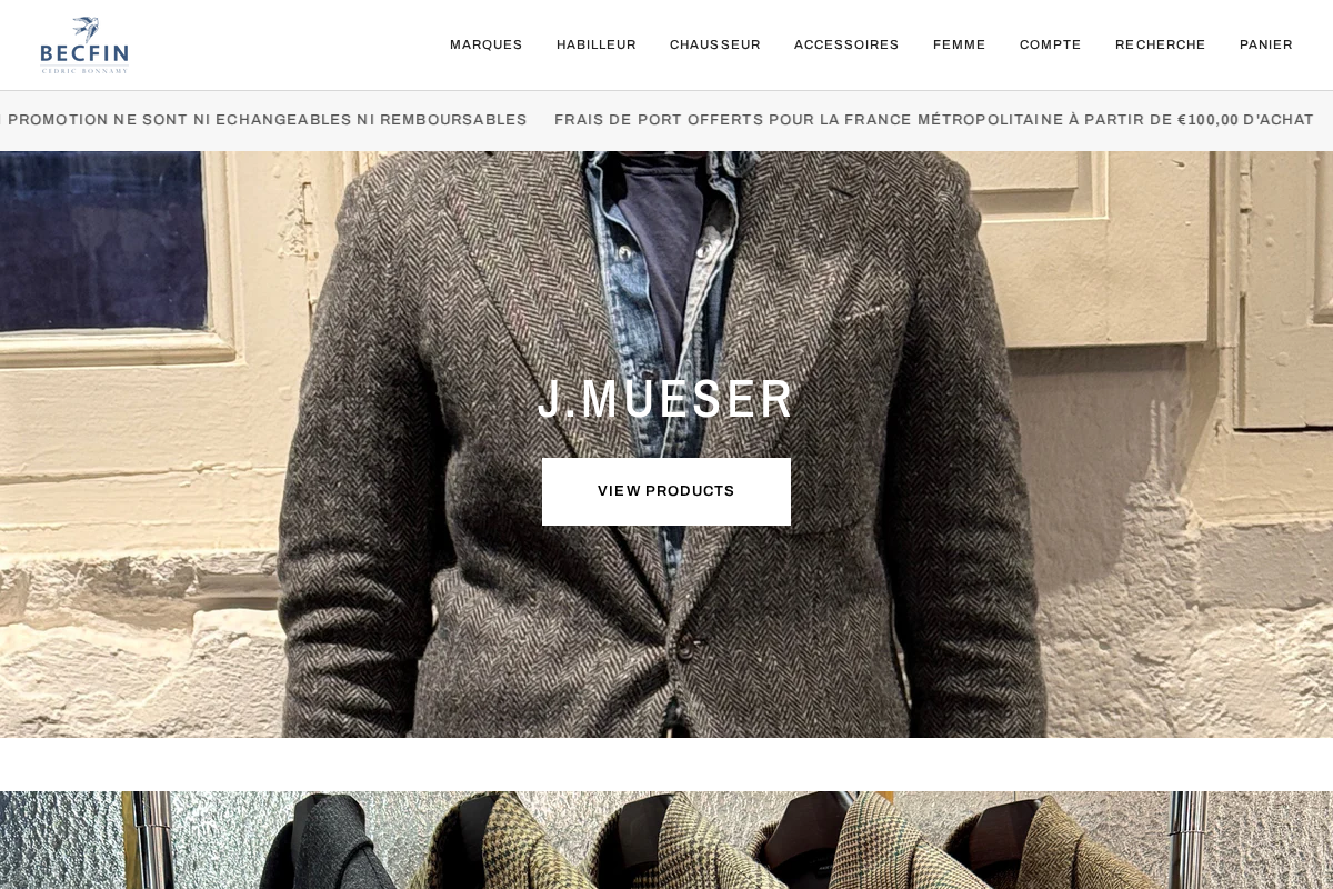 Becfin homepage screenshot