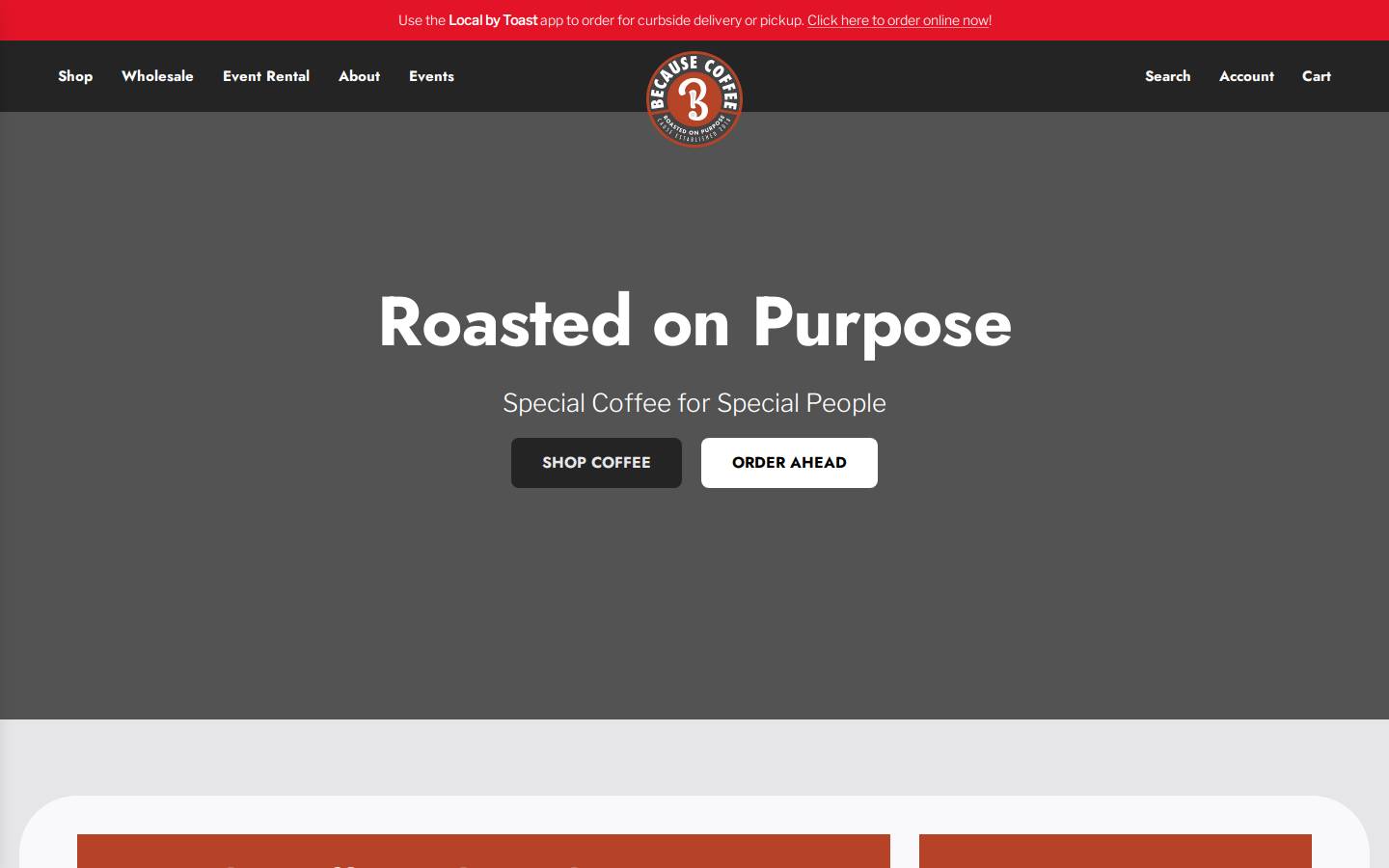 because.coffee homepage screenshot