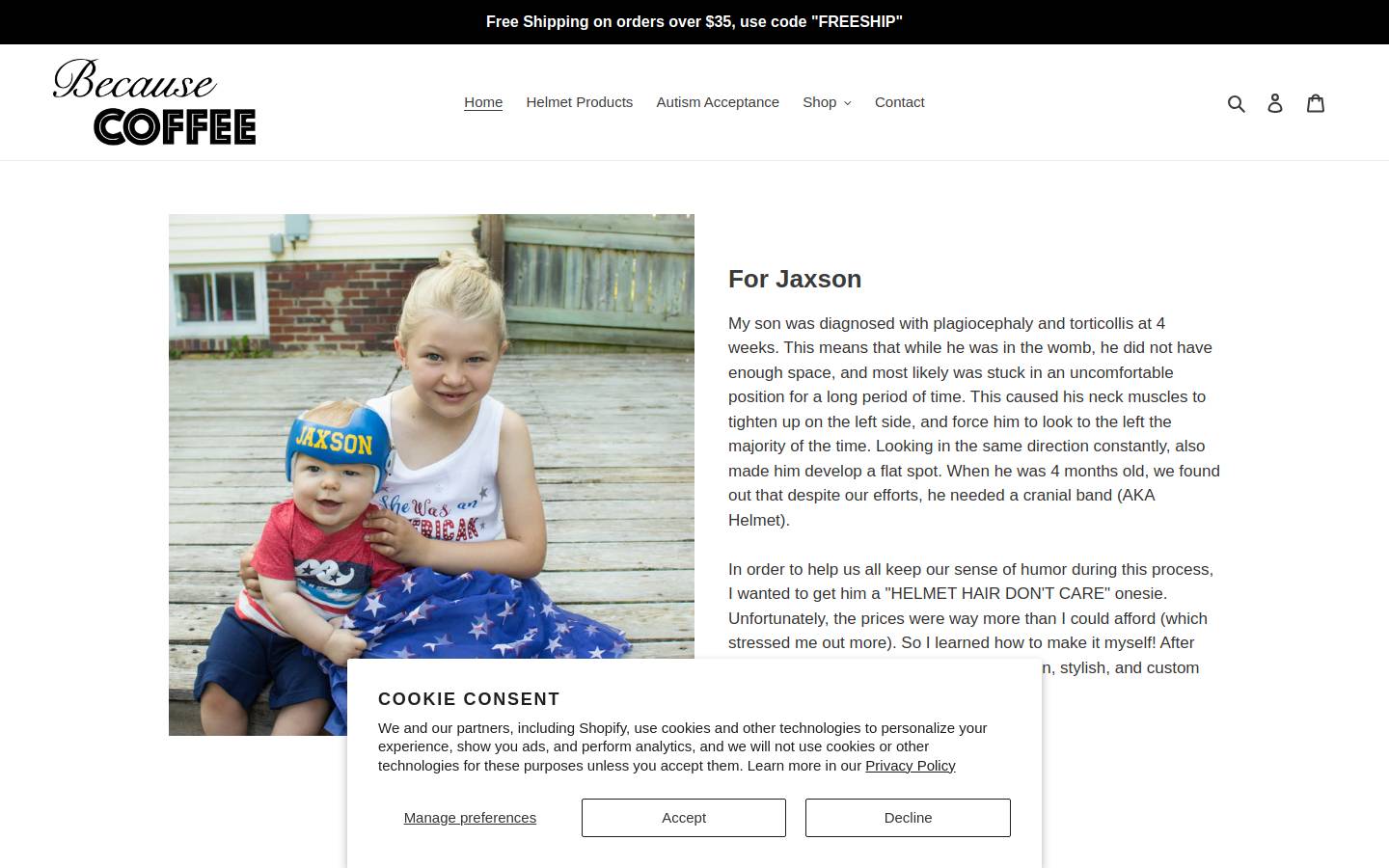becausecoffeeshop.com homepage screenshot