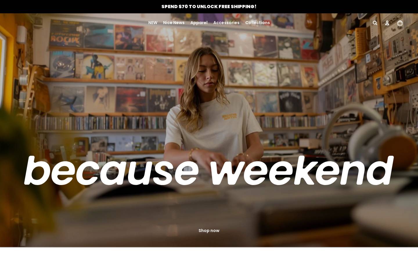 becauseweekend.com homepage screenshot