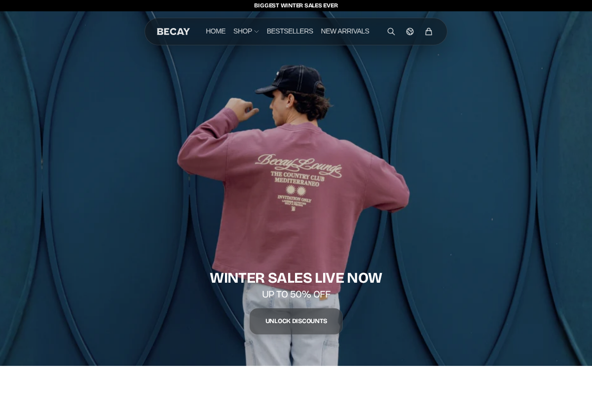 Becay homepage screenshot