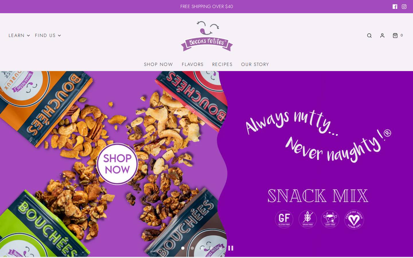 beccaspetites.com homepage screenshot