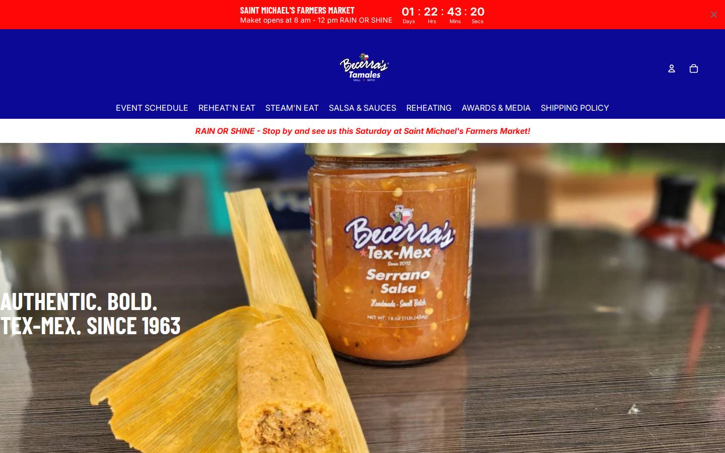 becerrastamales.com homepage screenshot