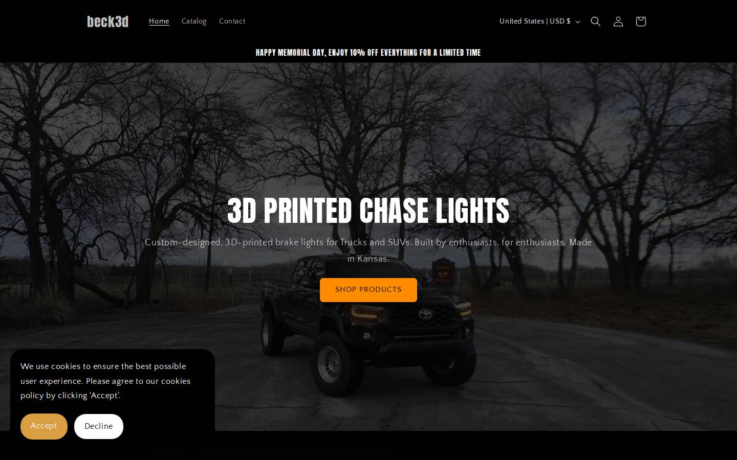 beck3d.com homepage screenshot