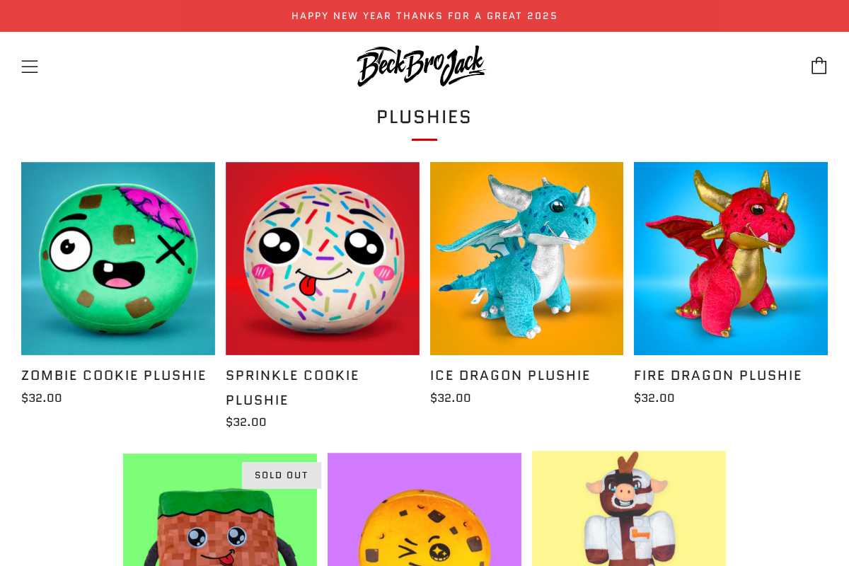 BeckBroJack Merch homepage screenshot