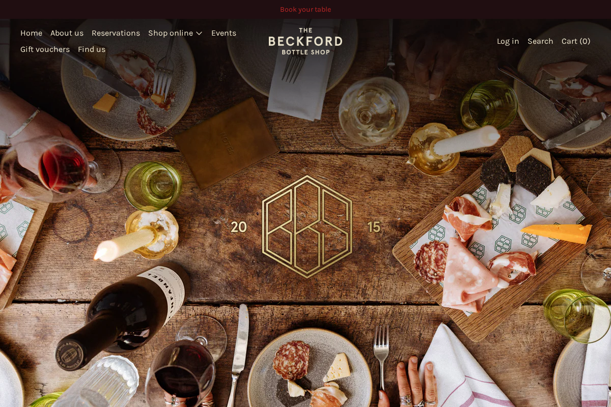Beckfordbottleshop homepage screenshot