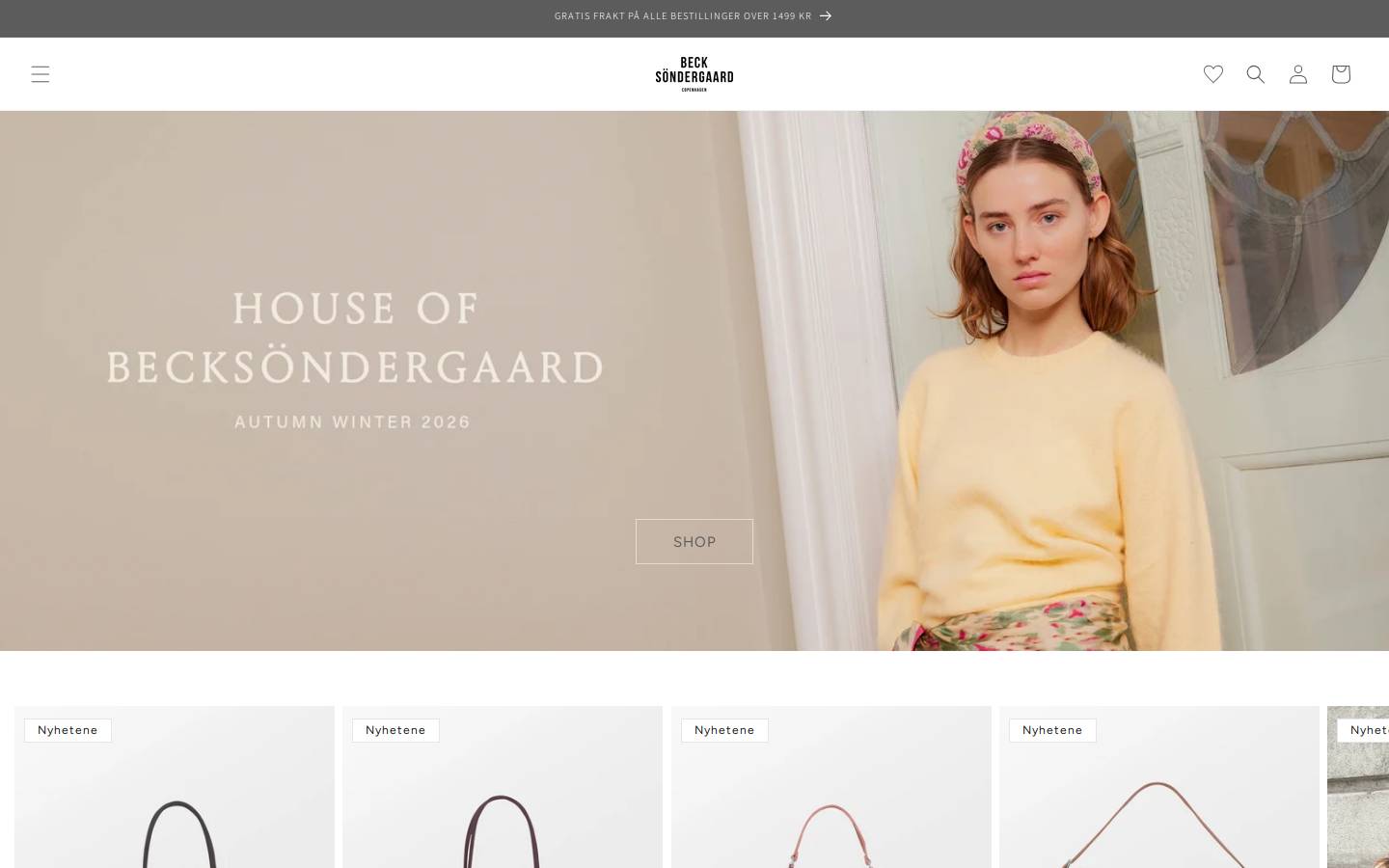 BECKSÖNDERGAARD homepage screenshot