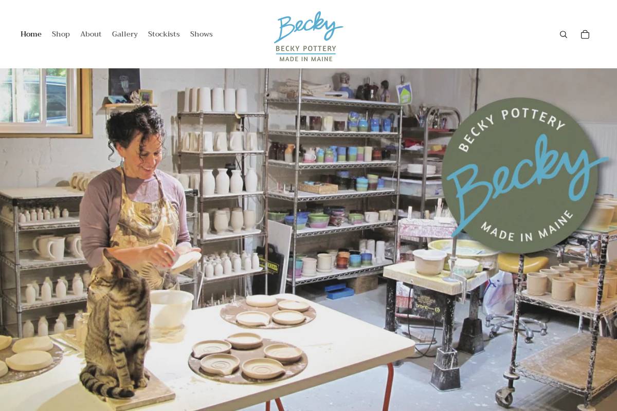 beckypottery.com homepage screenshot