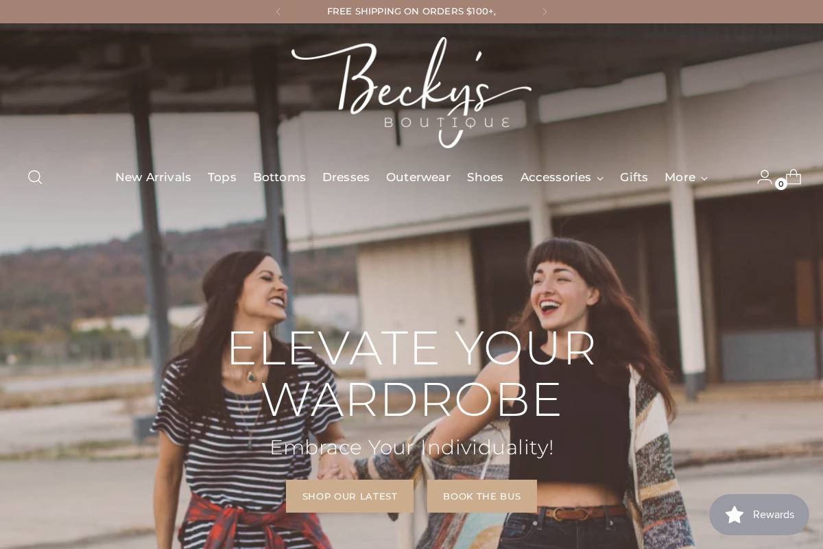 Beckysboutique homepage screenshot
