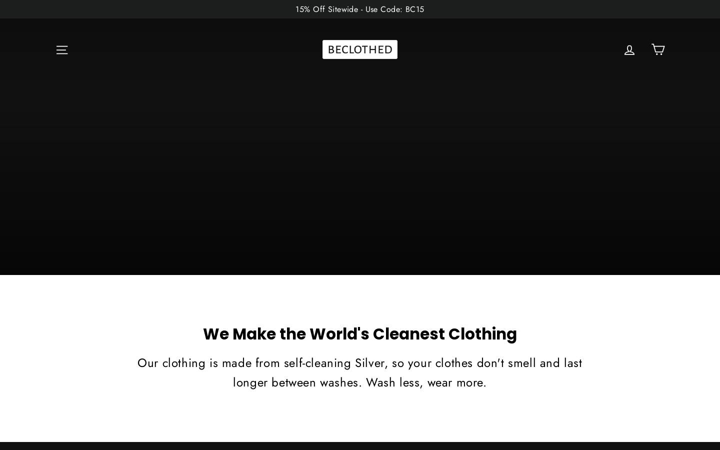 Beclothed homepage screenshot