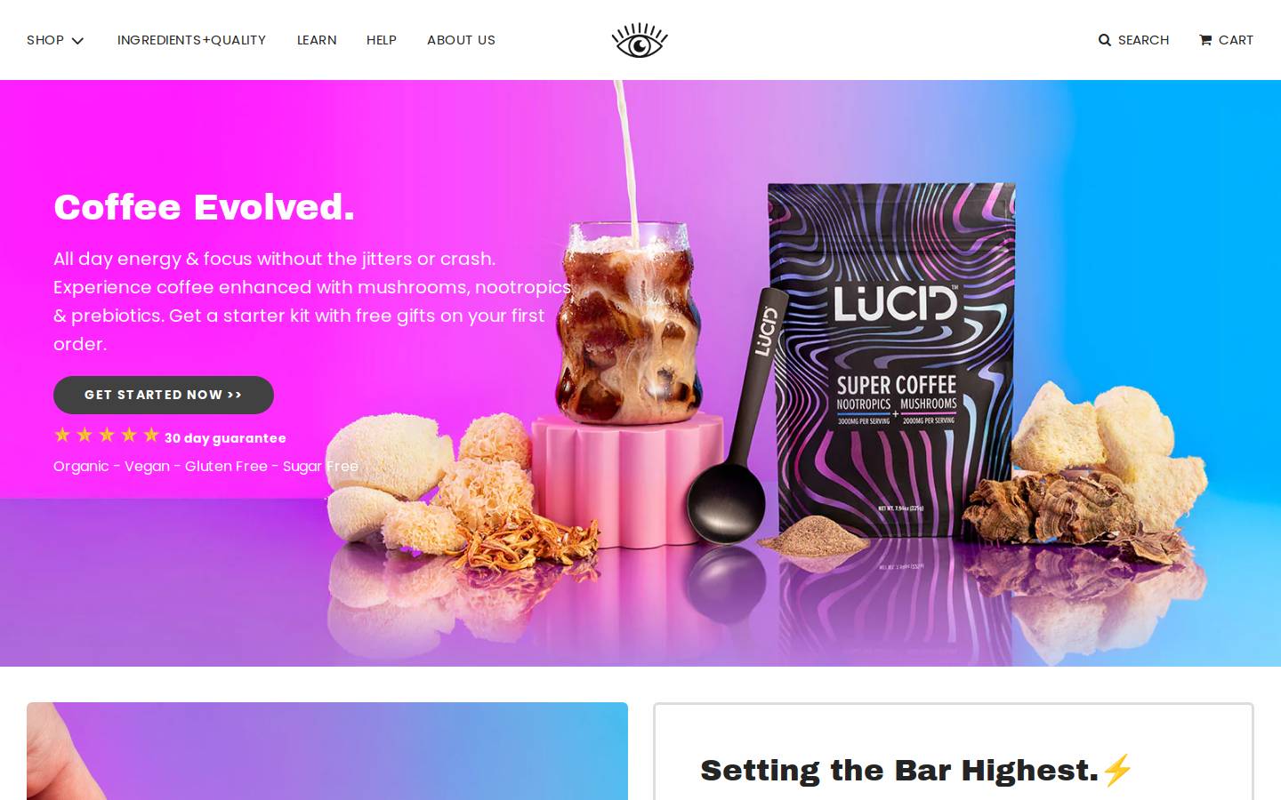 becomelucid.com homepage screenshot