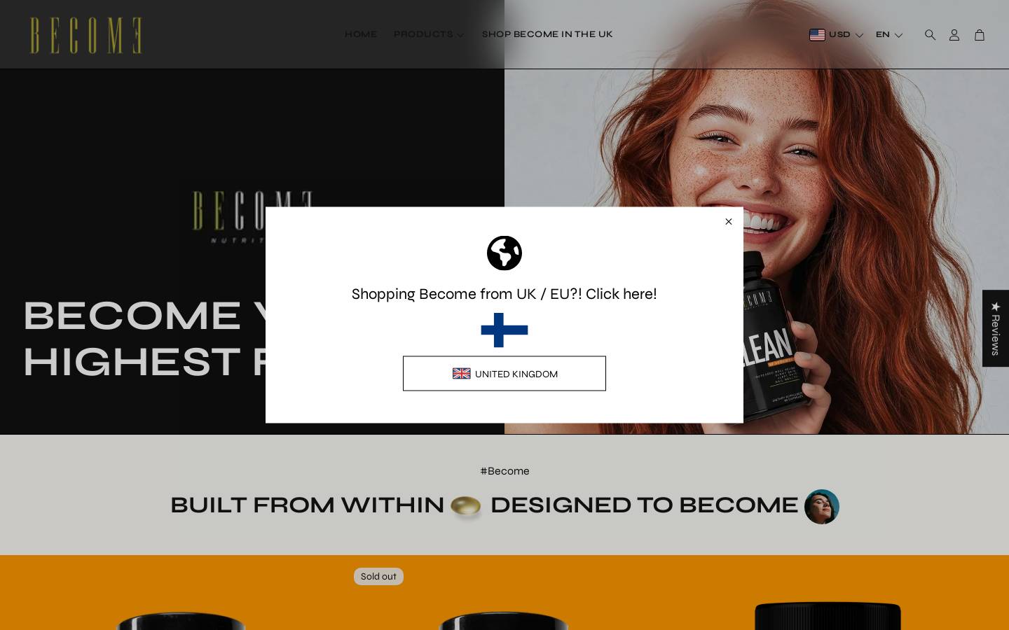 becomesupplements.com homepage screenshot