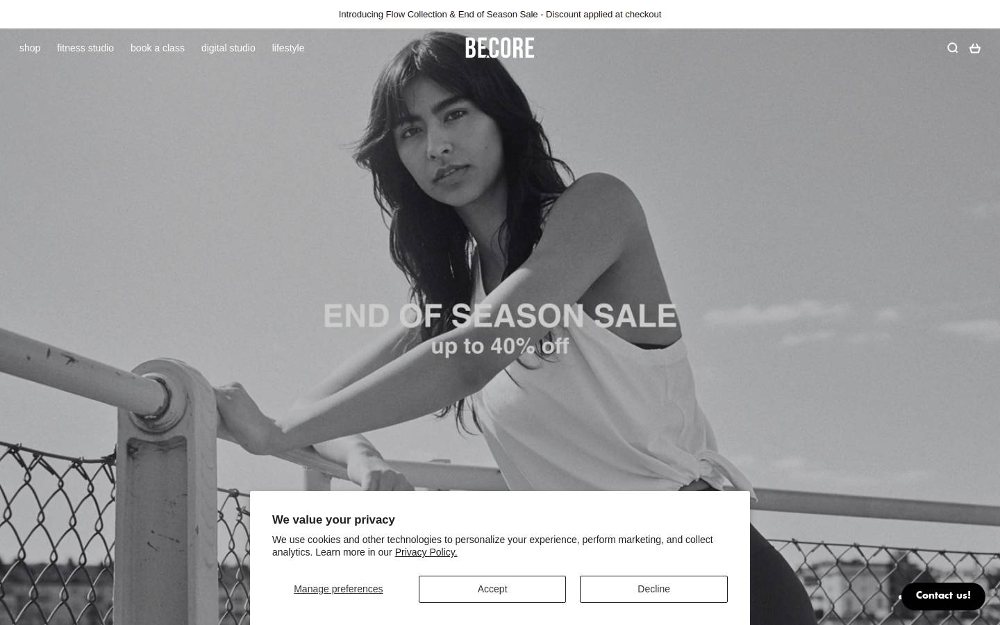 Becore homepage screenshot
