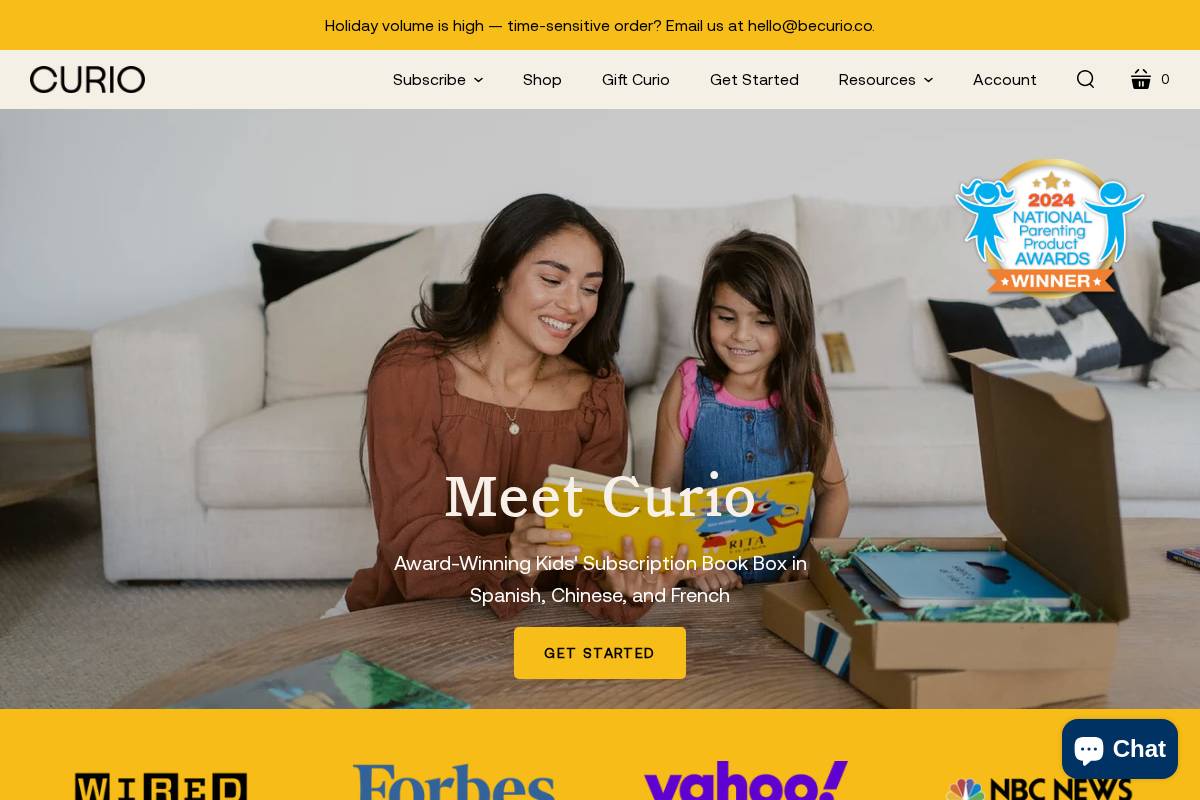 becurio.co homepage screenshot