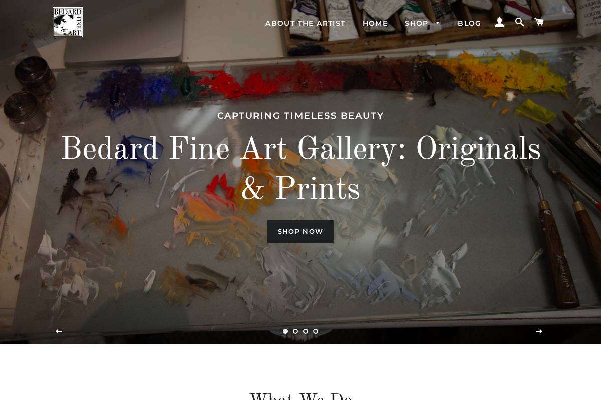 bedardfinearts.com homepage screenshot
