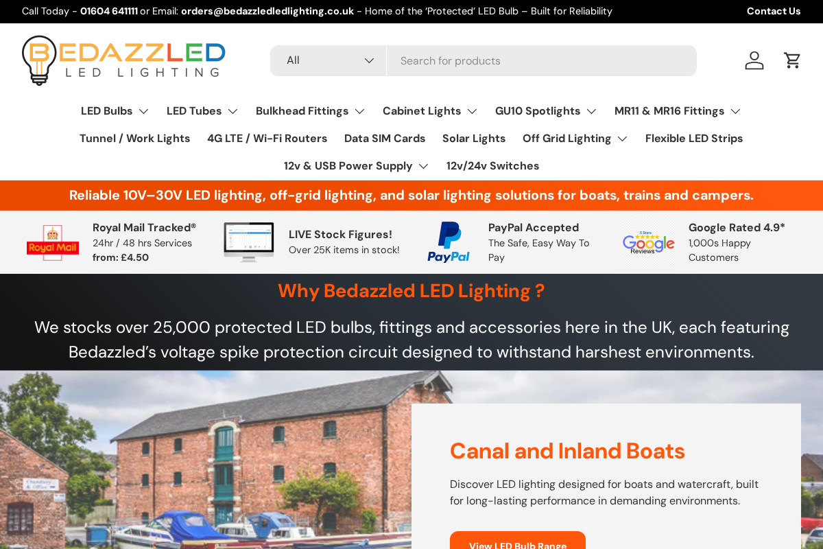 Bedazzled LED Lighting Ltd homepage screenshot