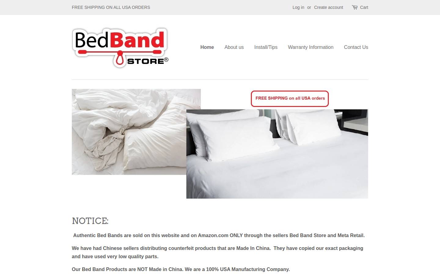 bedbandstore.com homepage screenshot