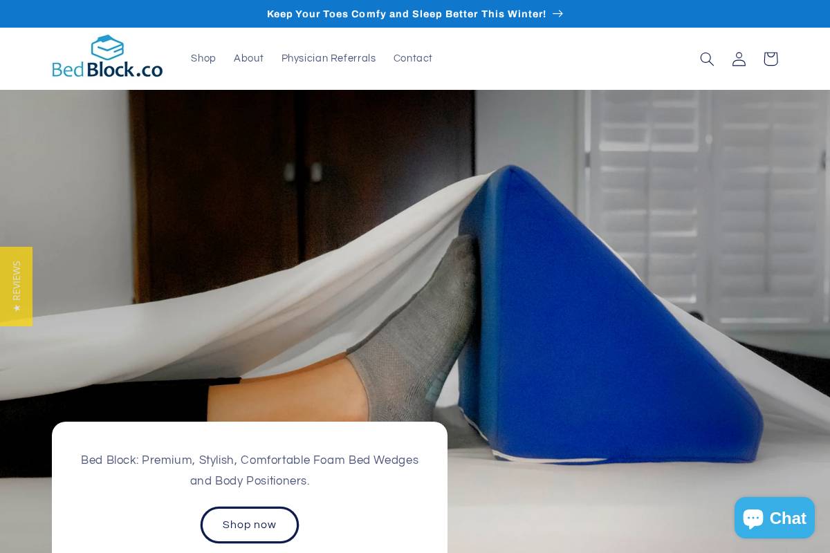 bedblock.co homepage screenshot