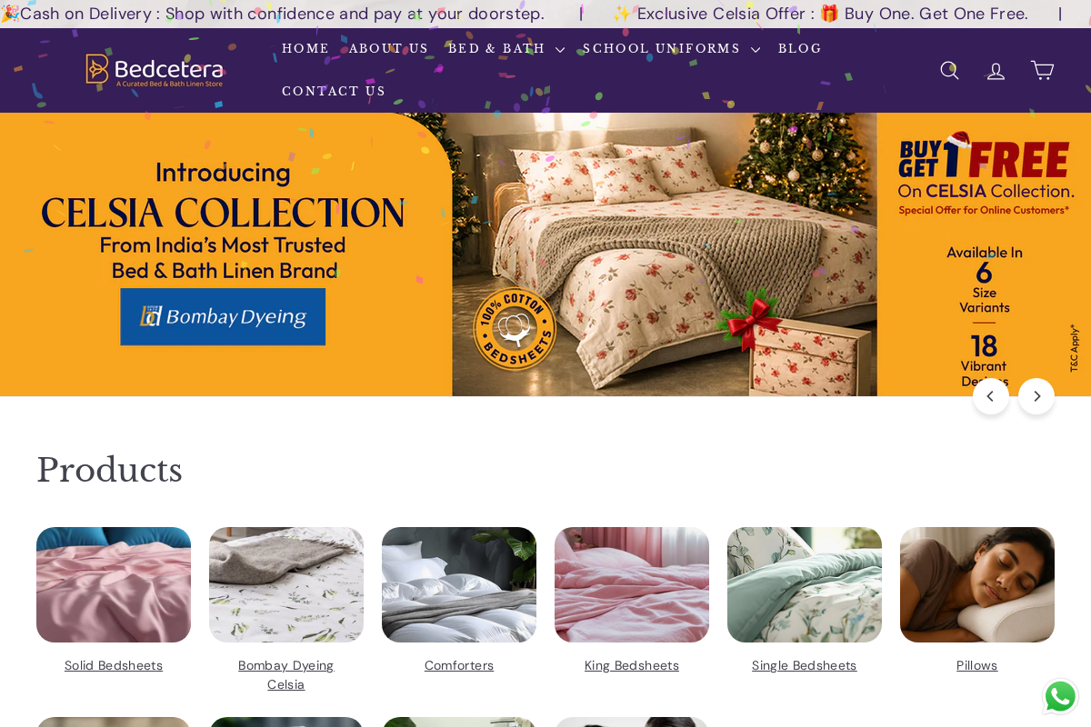 Bedcetera homepage screenshot