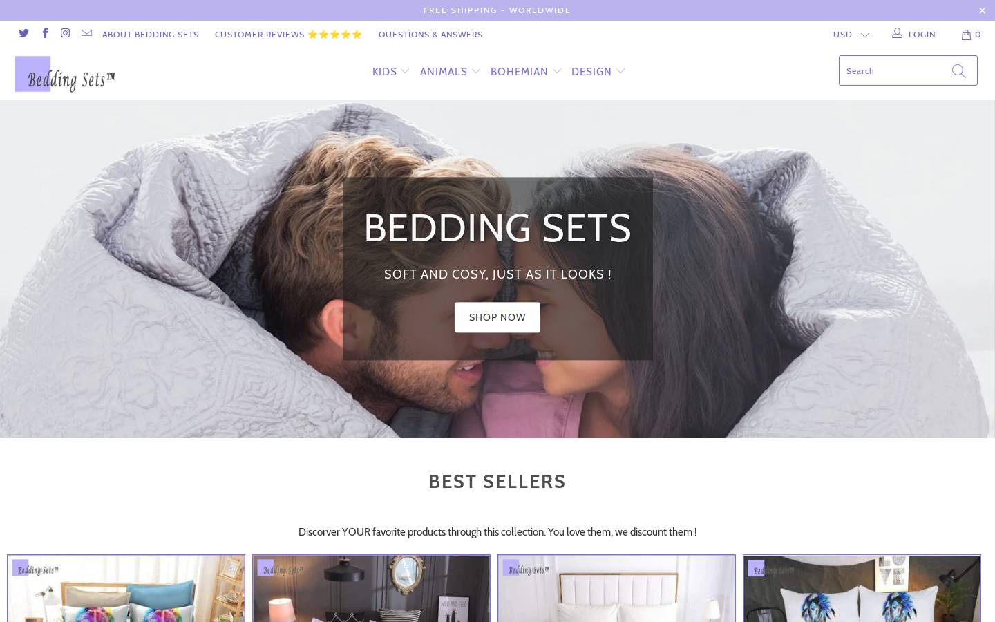 bedding-sets.com homepage screenshot