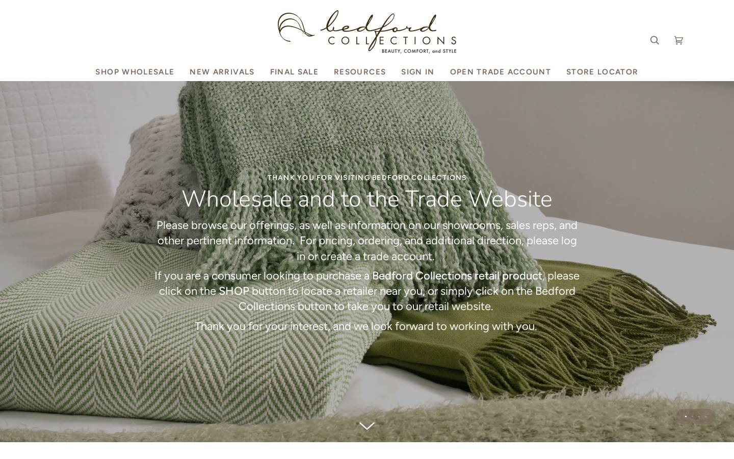 bedfordcollections.com homepage screenshot