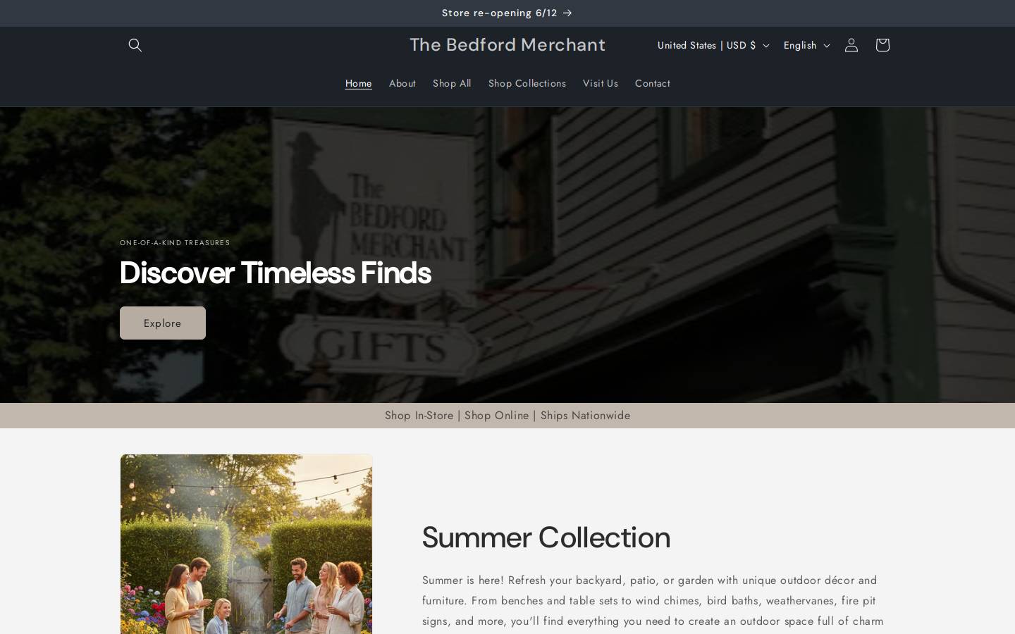 bedfordmerchant.com homepage screenshot